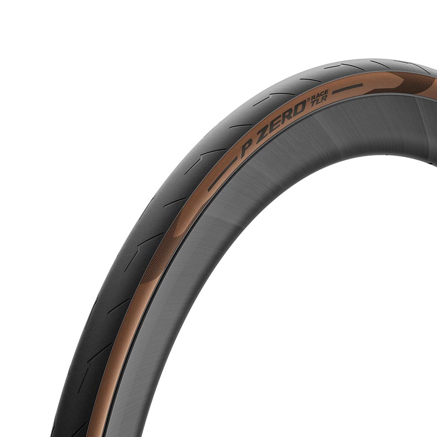Pirelli PZero Race TLR road tire with 700x26c size, tubeless-ready, black, folding design, made in Italy.