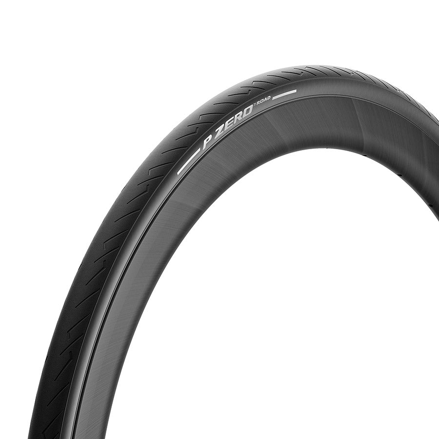 Pirelli PZero Road tires mounted on a bike wheel, black folding clincher road tires for high-performance cycling.
