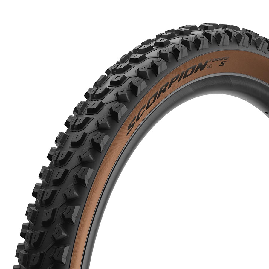 Pirelli Scorpion Enduro S mountain tire for 27.5-inch bikes, tubeless-ready with smartgrip and hardwall construction in black.