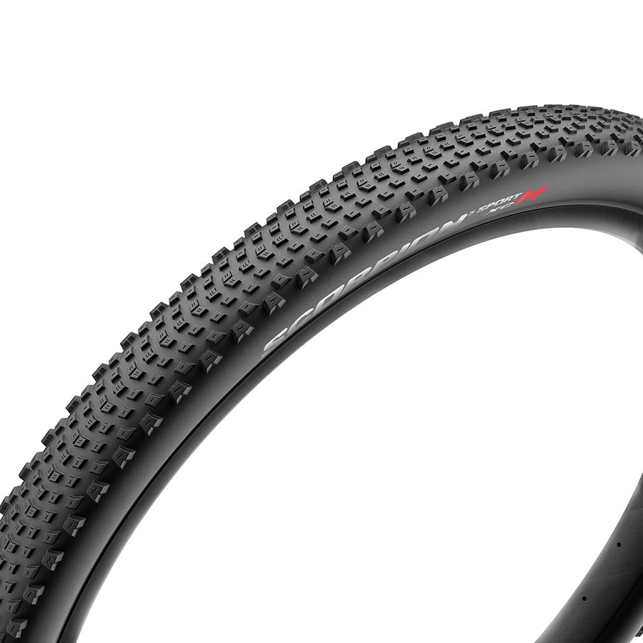Pirelli Scorpion Sport XC M mountain tire, 29x2.20, tubeless-ready, folding, black sidewalls, rugged tread for off-road cycling.