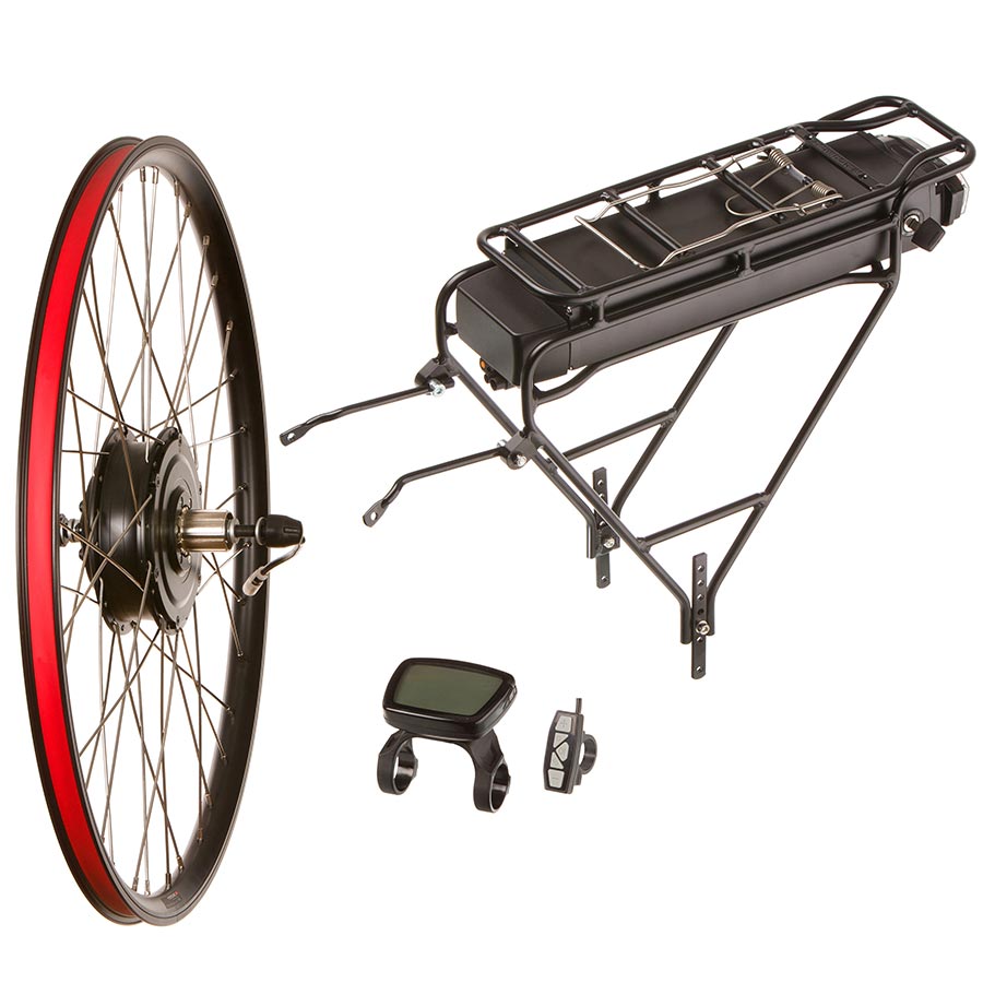 Promovec, Rear Rack Electric Assist Conversion Kit, 700C, Rim color: Black, ERF included