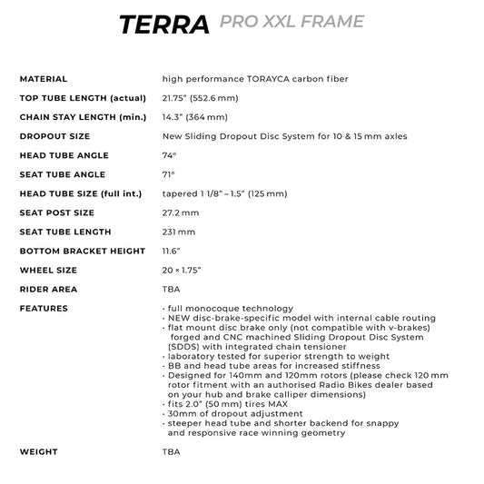 Radio Raceline, Terra Disc Pro XXL, Black, 21.75''