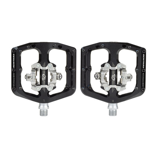 Renthal Revo-DHC clipless MTB pedals in black, durable and lightweight design for mountain biking.