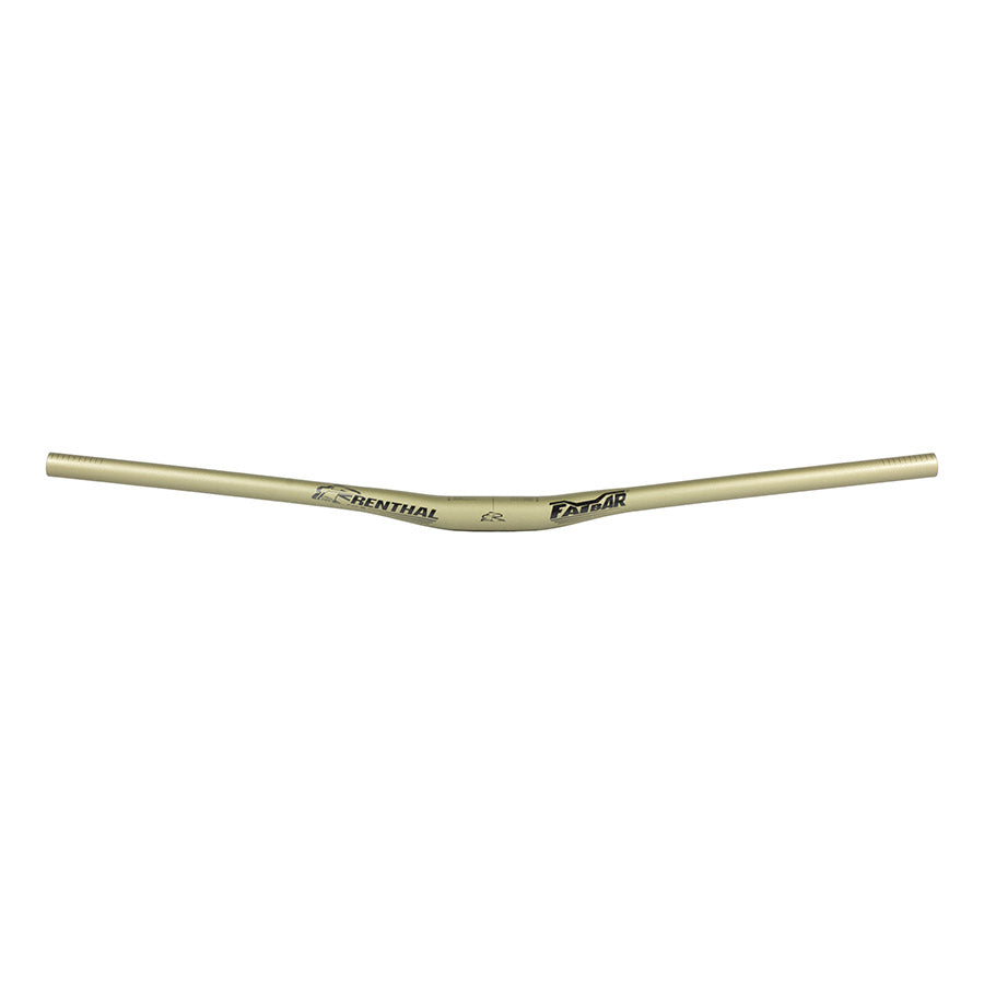 Renthal V3 Fatbar 31.8 MTB handlebars with 10mm rise in gold, showcasing the durable, lightweight mountain bike handlebar design.