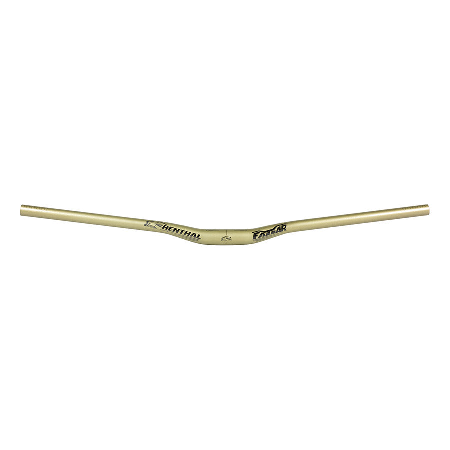 Renthal V3 Fatbar 31.8 MTB handlebars with 10mm rise in gold color, designed for mountain biking stability and control.
