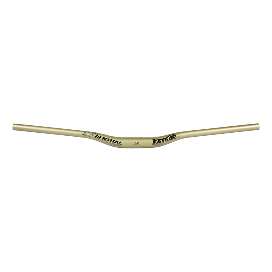 Renthal V3 Fatbar 35 MTB handlebars in gold with 10mm rise, designed for mountain biking and enhanced control.