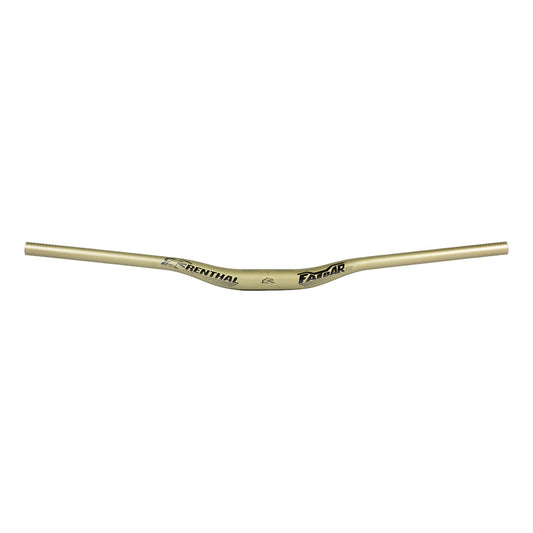 Renthal V3 Fatbar 35 MTB handlebars in gold with 10mm rise, designed for mountain biking and enhanced control.