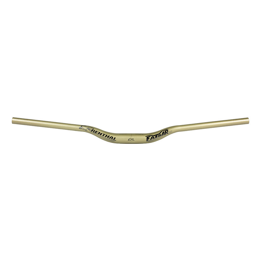 Renthal V3 Fatbar 35 MTB handlebars in gold, 10mm rise, designed for mountain biking with durable aluminum construction.