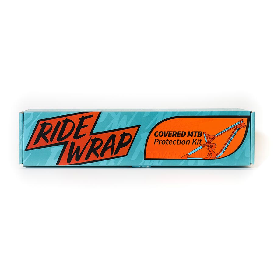 RideWrap Covered MTB Kit with gloss clear frame protection on a mountain bike, designed to shield the bike frame from scratches.