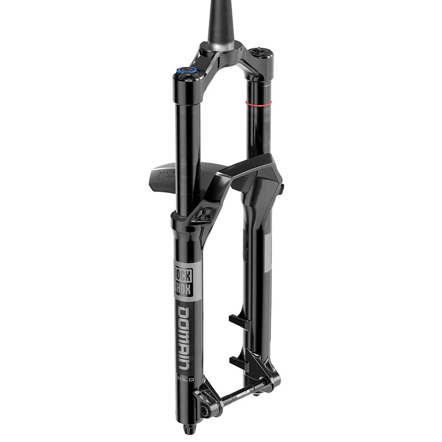 RockShox Domain Gold C1 suspension forks in black with 27.5-inch wheels, 180mm travel, 15x110mm TA axle, and 44mm rake.