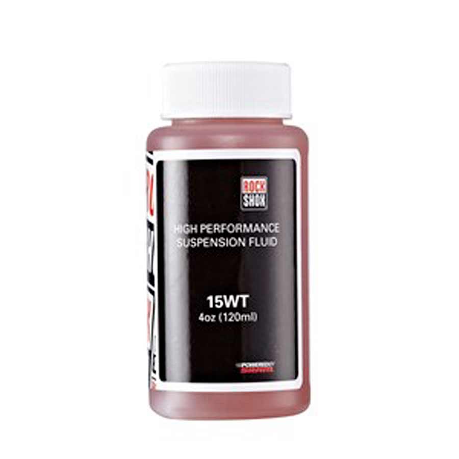 RockShox fork suspension oil in a 1-liter bottle, 2.5W weight, used for maintaining and lubricating fork shocks.