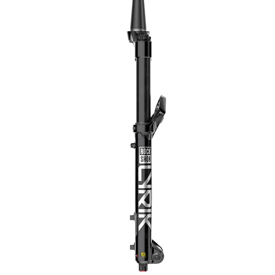 RockShox Lyrik Ultimate RC2 D1 suspension forks with 160mm travel, black finish, 1.1/8 to 1.5 inch tapered steerer, 15x110mm axle