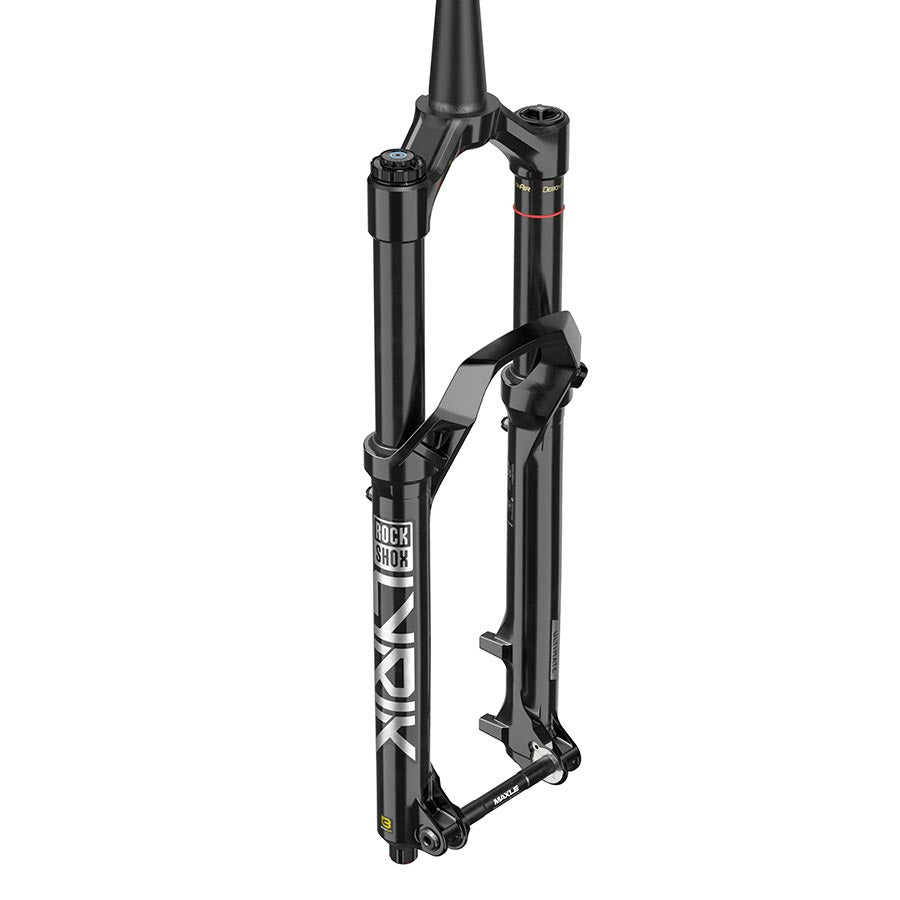 RockShox Lyrik Ultimate RC2 D1 suspension forks with 160mm travel, black finish, 1.1/8-1.5 inch steerer, 15x110mm TA Rake.