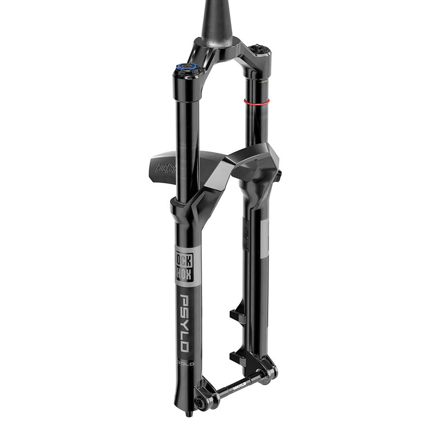 RockShox Psylo Gold A1 suspension forks for 27.5-inch mountain bikes, black with 130mm travel and 15x110mm thru-axle.