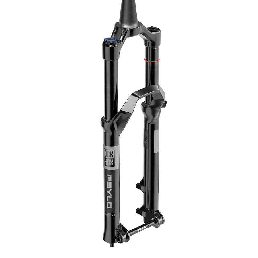 RockShox Psylo Gold A1 suspension forks for mountain bikes, black 27.5-inch with 130mm travel and 15x110mm thru-axle.