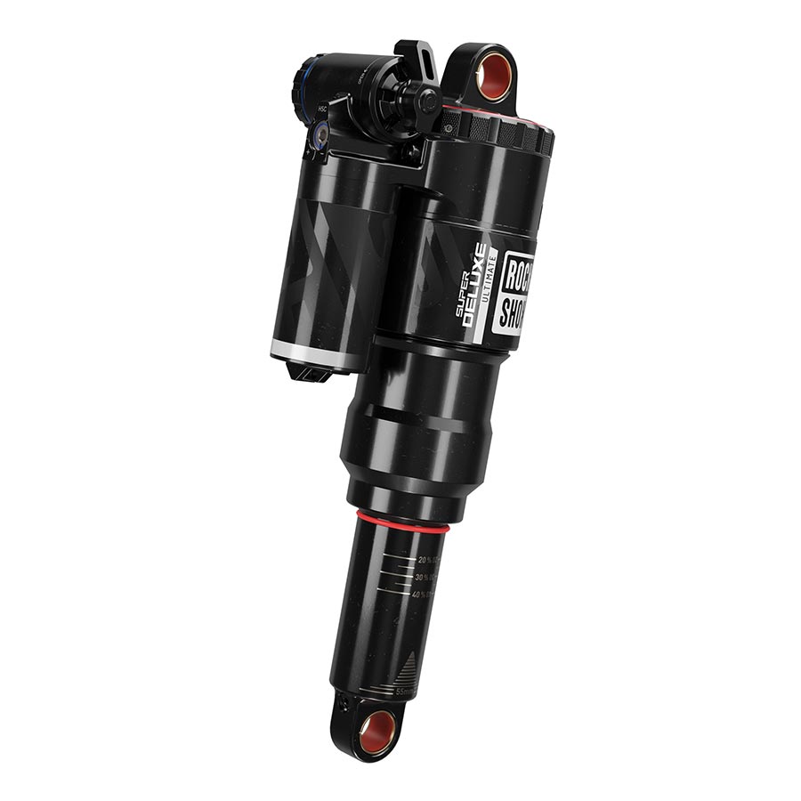 RockShox Super Deluxe Ultimate C2 rear shocks with standard eyelet body, 230x65 shaft, lockout, and adjustable rebound for mountain biking