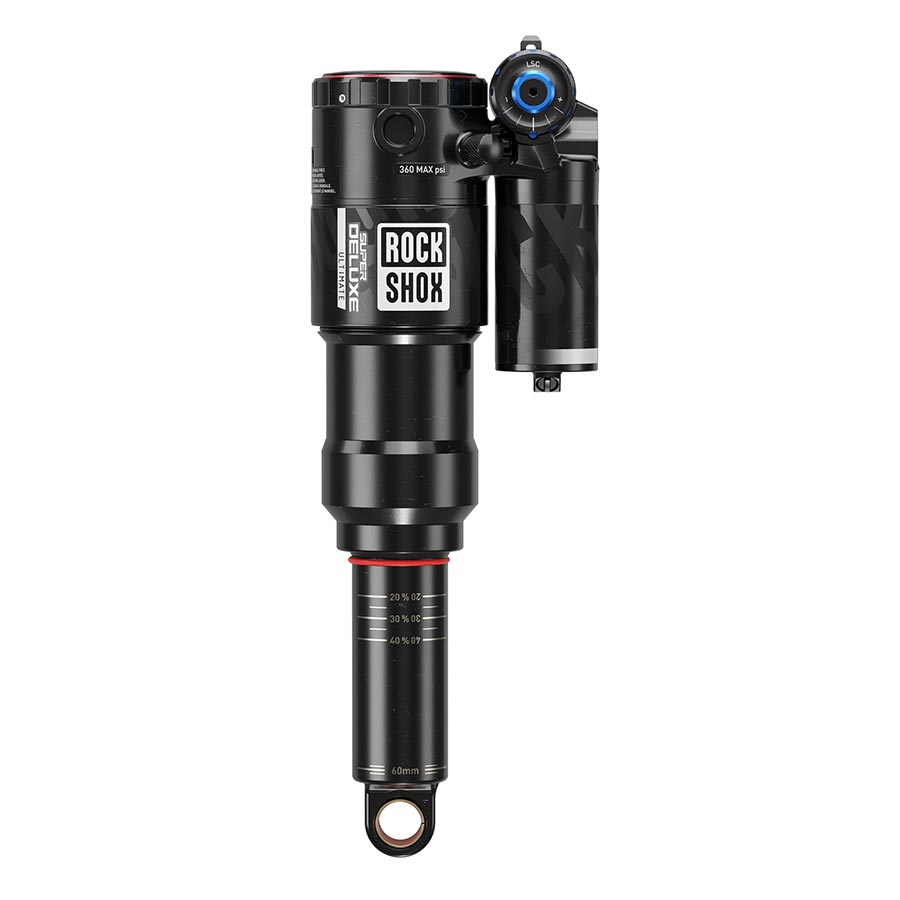 RockShox Super Deluxe Ultimate C2 rear shocks with standard eyelet body, 230x65 shaft, lockout, and rebound adjustment.