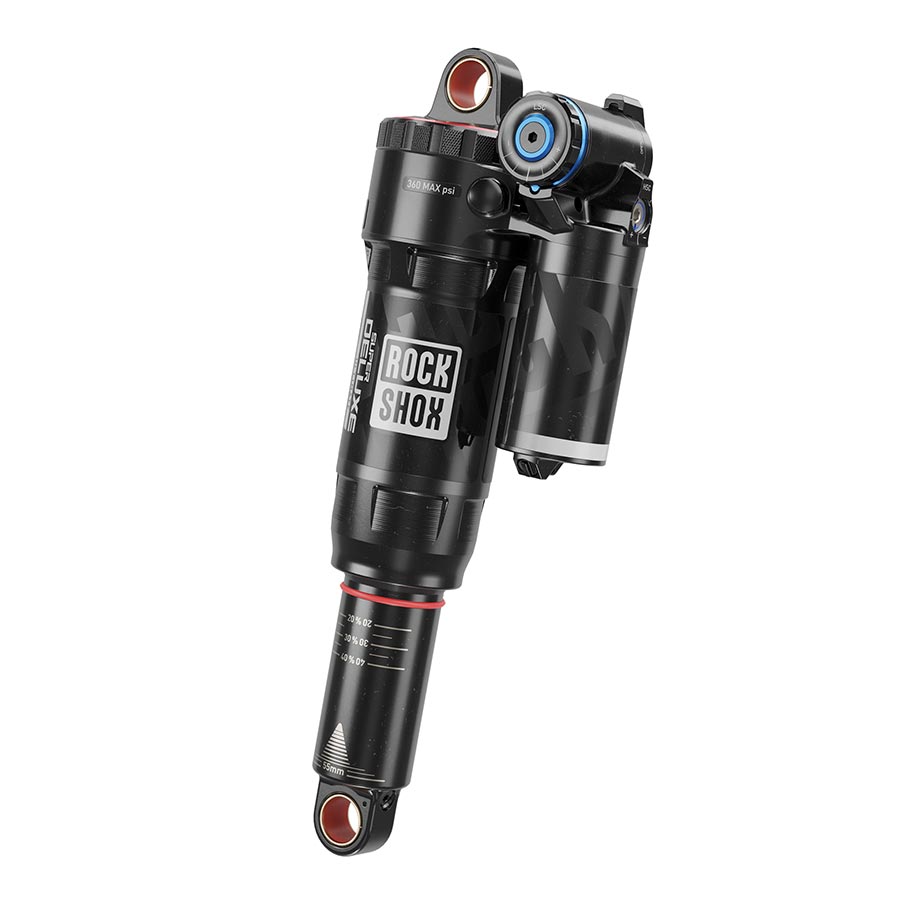 RockShox Super Deluxe Ultimate C2 rear shocks with 230x65mm shaft, eyelet mount, standard body, and lockout feature for mountain bikes.