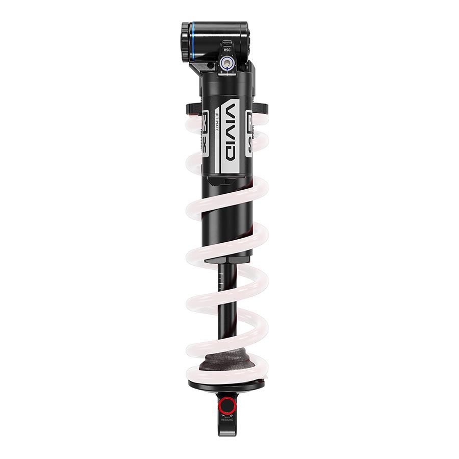 RockShox Vivid Coil Ultimate DH C1 rear shocks with hydraulic bottom-out, eyelet mount, and adjustable damping for downhill mountain biking.