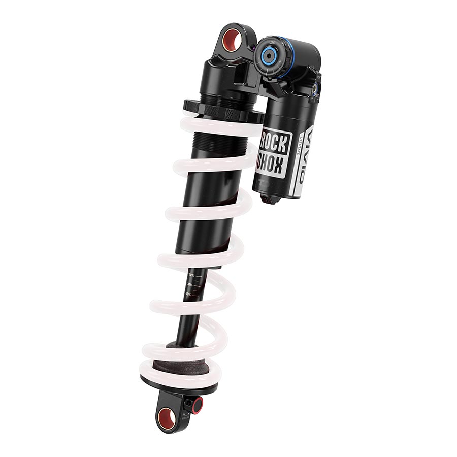 RockShox Vivid Coil Ultimate DH C1 rear shock with hydraulic bottom-out, eyelet mounts, and adjustable damping for downhill bikes.