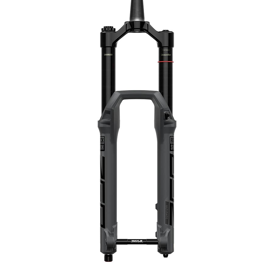 RockShox ZEB Ultimate A3 suspension forks for mountain bikes, black with 27.5-inch wheel compatibility and 190mm travel.