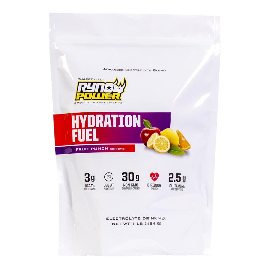 Ryno Power, Hydration Fuel, Drink Mix, Fruit Punch, Pouch, 10 servings