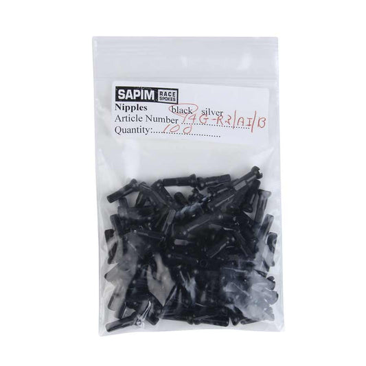 Sapim, Polyax Aluminum Self Lock, Nipples, Silver, 2mm, (14G), 14mm, Bag of 100