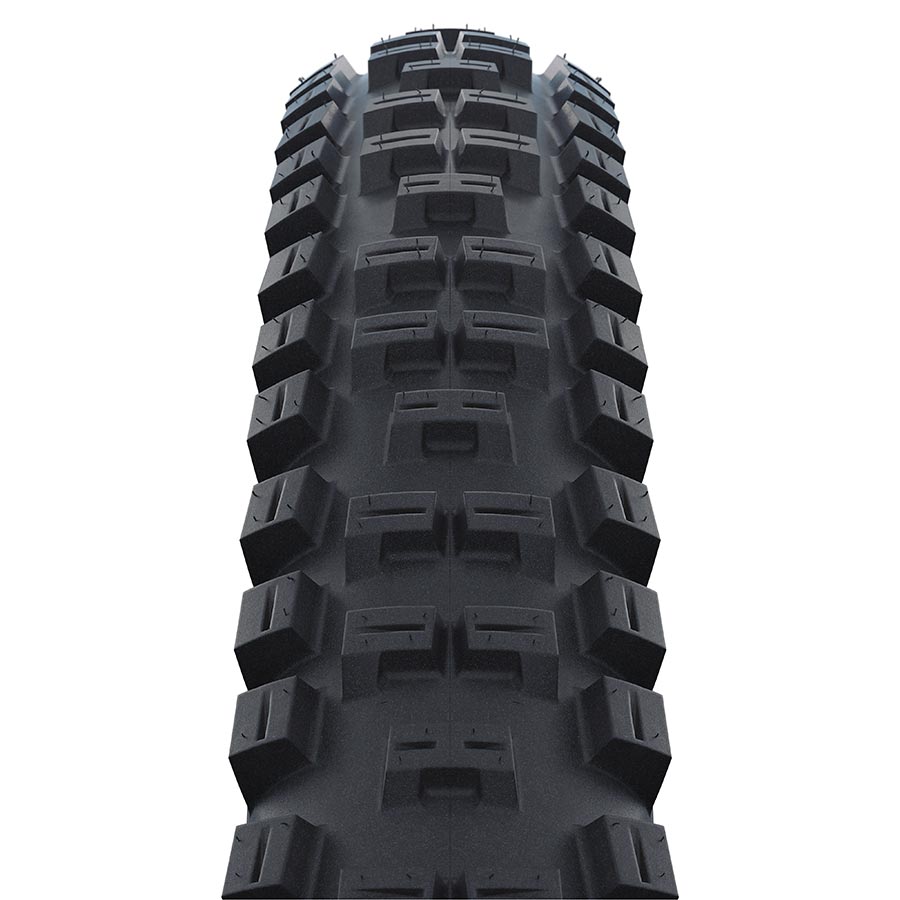 Schwalbe Big Betty mountain tire for 29-inch bikes, tubeless-ready, with Addix Ultrasoft compound, black folding tire for downhill riding.