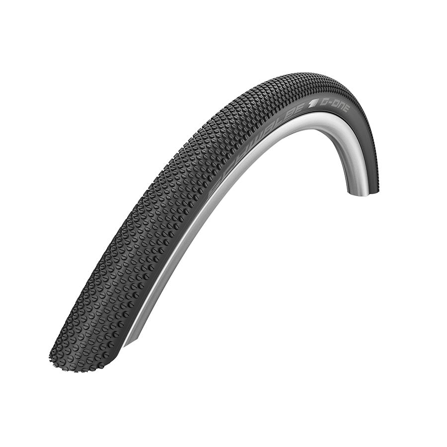 Schwalbe G-One Allround hybrid tires, 700x40c folding clincher with dual RaceGuard protection and black rubber tread.