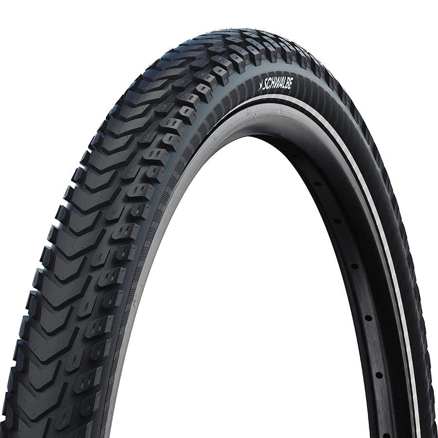 Schwalbe Marathon Mondial hybrid tire 700x35c wire clincher with Endurance RaceGuard and 67 TPI in black.
