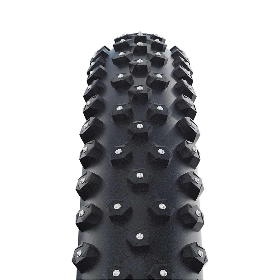 Schwalbe Ice Spiker Pro winter tires with metal studs, 26-inch size, black clincher tire with LiteSkin and RaceGuard protection