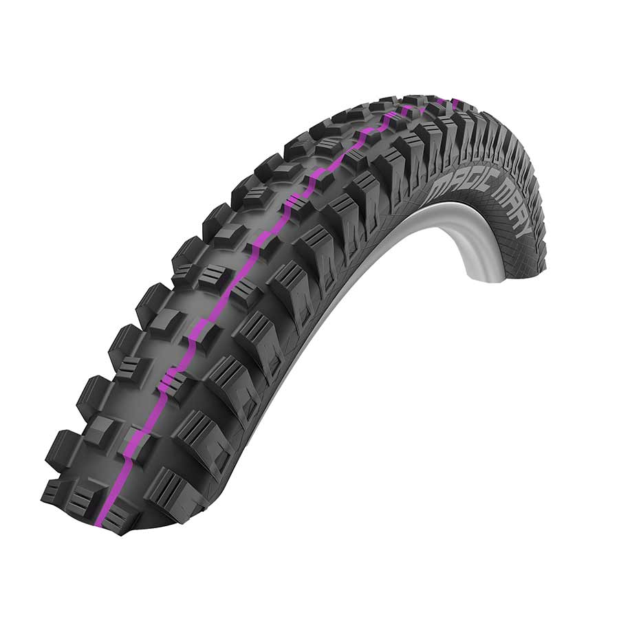 Schwalbe Magic Mary Addix mountain tire 26x2.35 wire clincher with TwinSkin Black rubber for mountain biking performance.