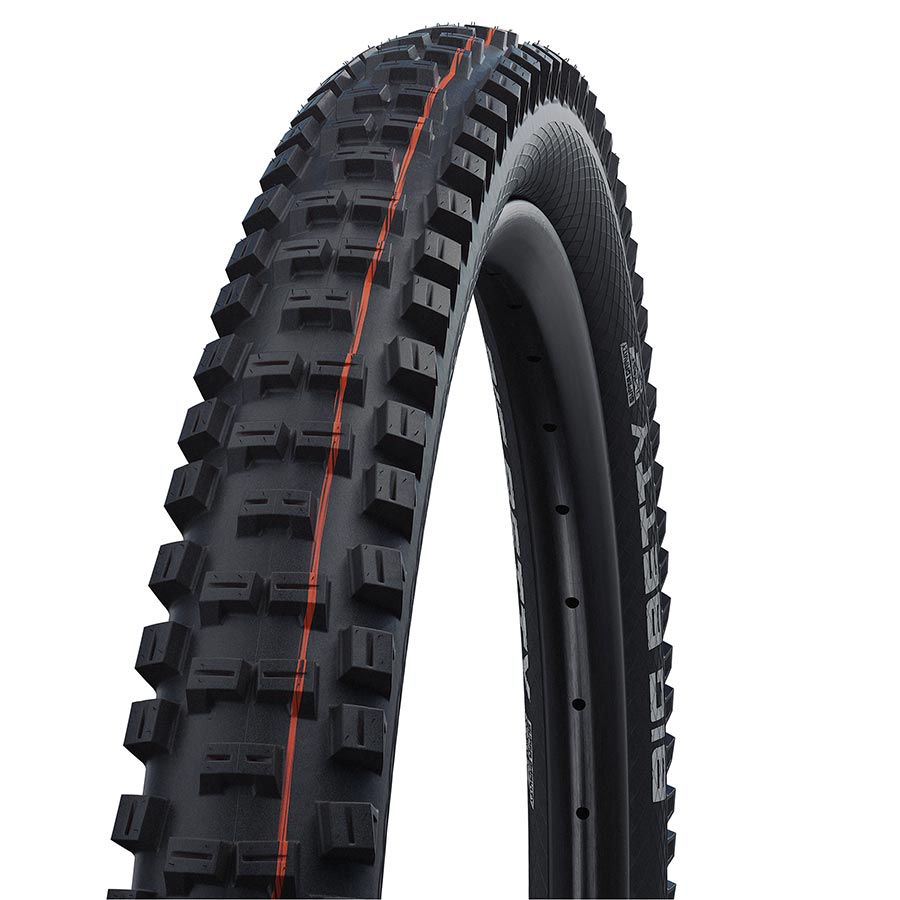 Schwalbe Big Betty mountain tire 29 x 2.40 folding tubeless-ready tire with Addix Ultrasoft compound for downhill biking.