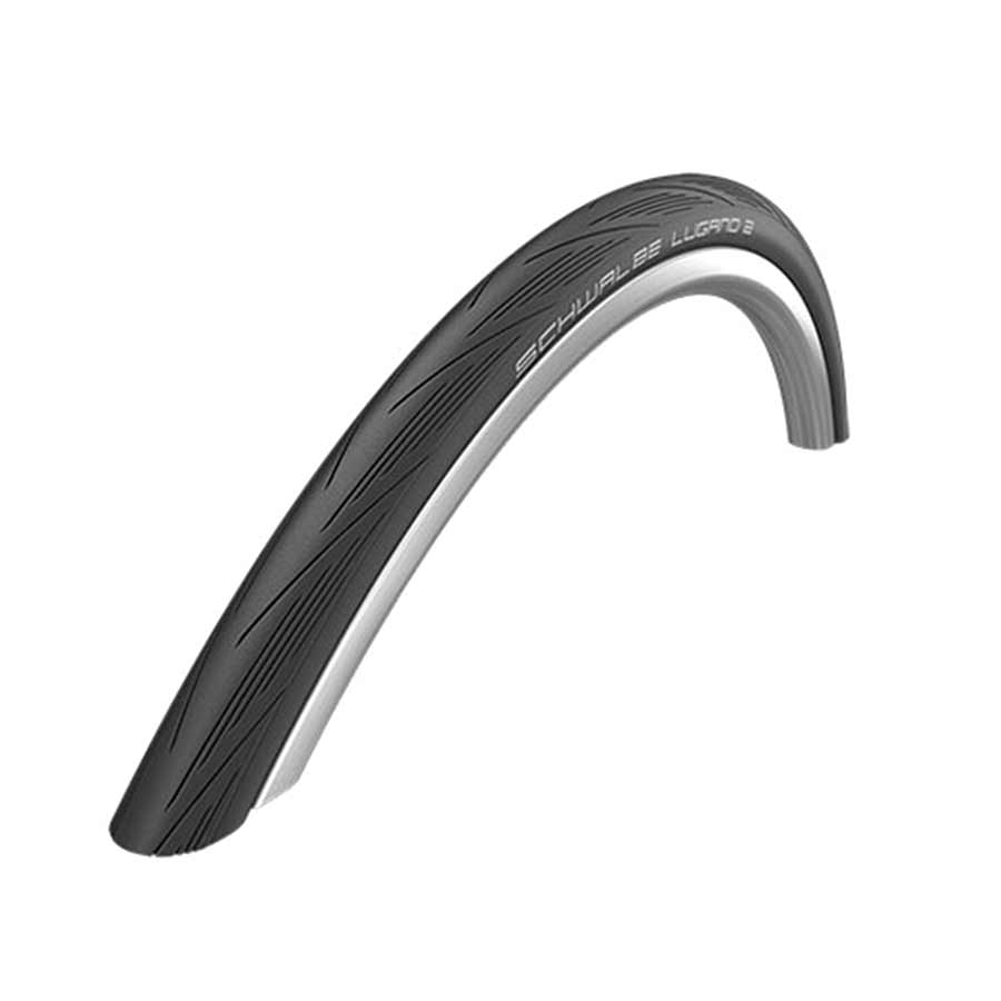 Schwalbe Lugano II road tire 700x28c folding clincher with silica K-Guard and black tread, suitable for high-performance cycling.