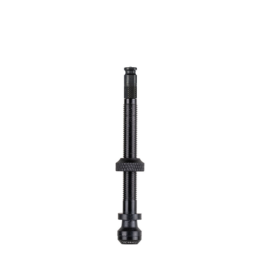 Pair of Schwalbe SCV Clik Valve tubeless valves, 40mm length, for bicycle tires, featuring quick-clik locking mechanism.