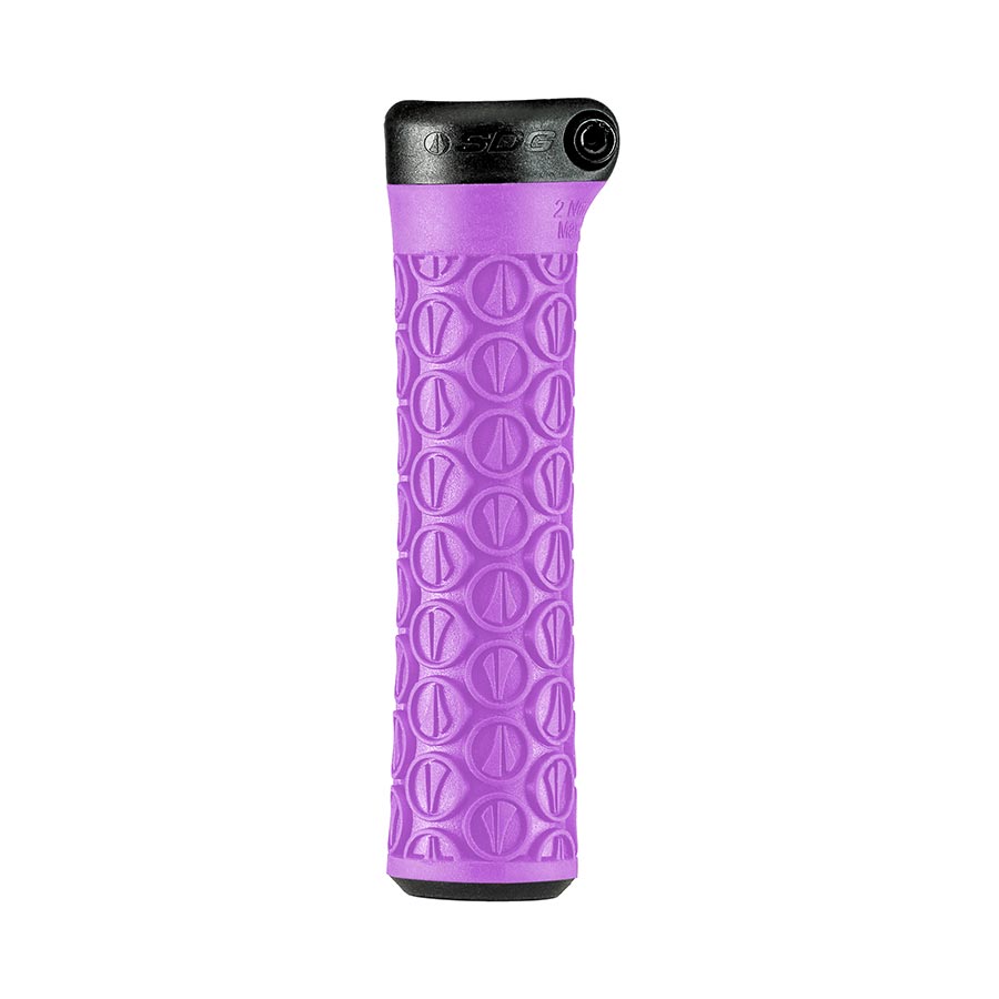 Pair of black SDG Components Slater Jr Grip grips for bikes, showing textured rubber surface and ergonomic design.
