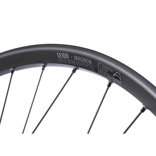 Seido Magnon wheels pair, 650B size, 584 holes, 32 spokes, 12mm thru-axle, 100mm front, 142mm rear, 6-bolt disc mount