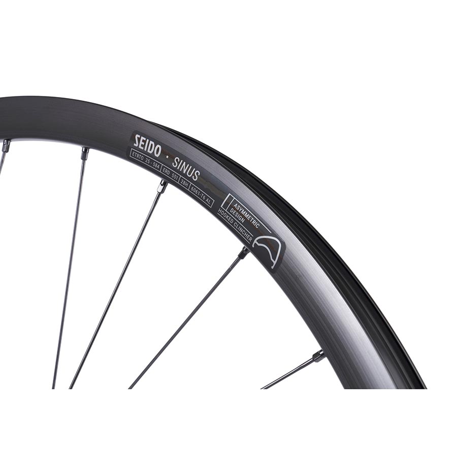 Seido Sinus 650B wheels with 584 holes, 28mm width, 12mm thru-axle, 100mm R, 142mm disc, center lock, pair