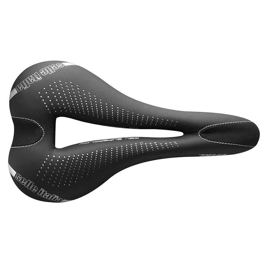 Selle Italia DIVA Gel Superflow women's road saddle, 152mm wide, lightweight design, with gel padding for comfort.