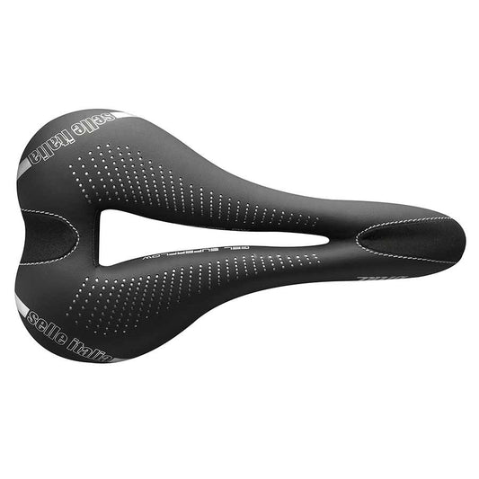 Selle Italia DIVA Gel Superflow women's road saddle, 152mm wide, lightweight design, with gel padding for comfort.