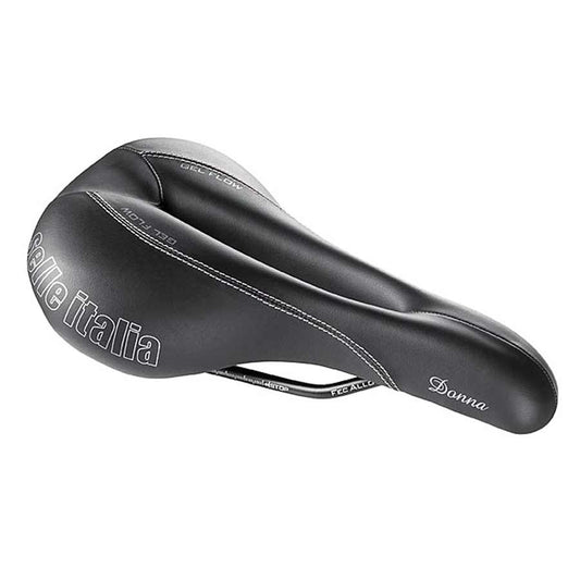 Black Selle Italia Donna road saddle for women, 270x168mm, lightweight 345g, designed for comfort and performance.