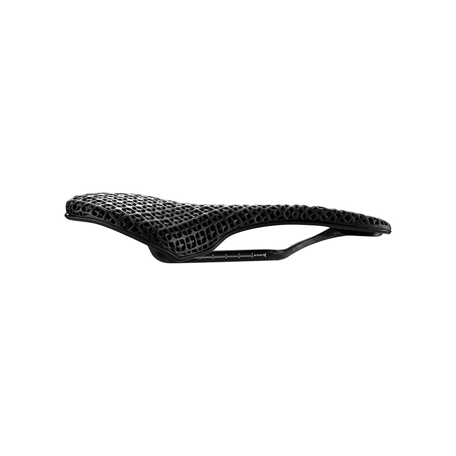 Selle Italia SLR 3D Boost Superflow road saddle in black with carbon rails, unisex design, 248 x 145mm, lightweight and ergonomic.