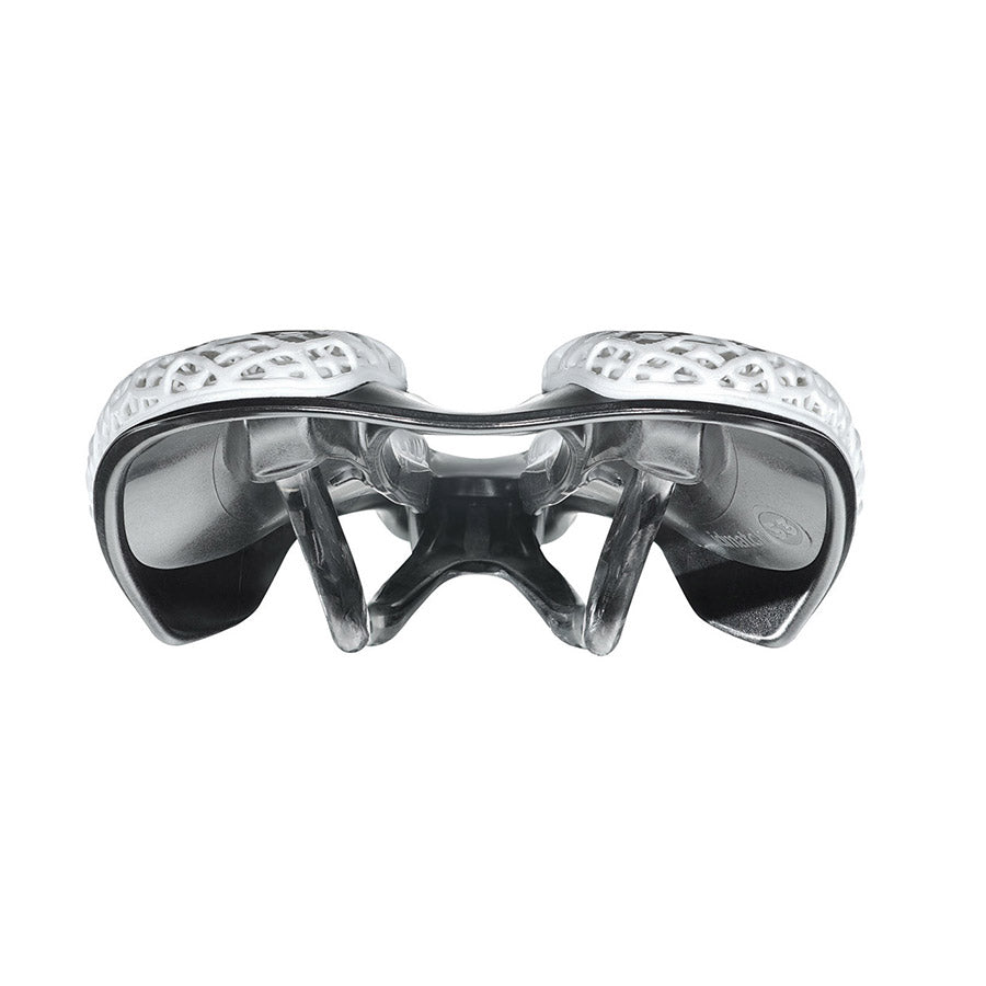 White Selle Italia SLR 3D road saddle, 145mm width, lightweight men's bike saddle for road cycling, 129g.
