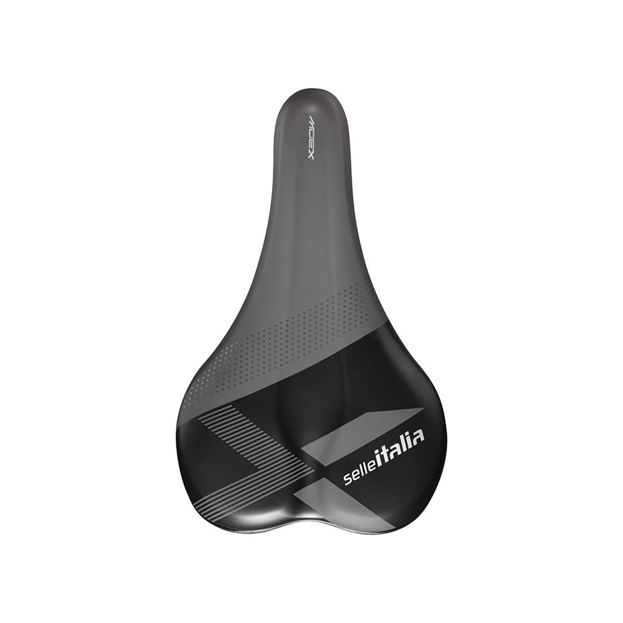 Black Selle Italia X-BOW mountain saddle, 155mm unisex design, lightweight 358g, suitable for mountain biking.