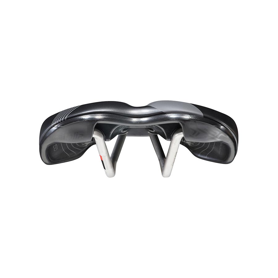 Black Selle Italia X-BOW mountain saddle, 155mm unisex design, lightweight 358g, suitable for mountain biking.