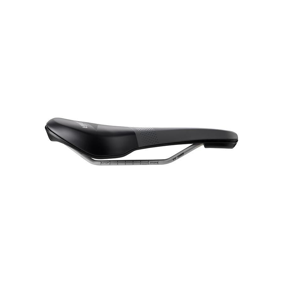Black Selle Italia X-BOW mountain saddle, unisex, 155mm width, lightweight 358g, designed for mountain biking comfort.