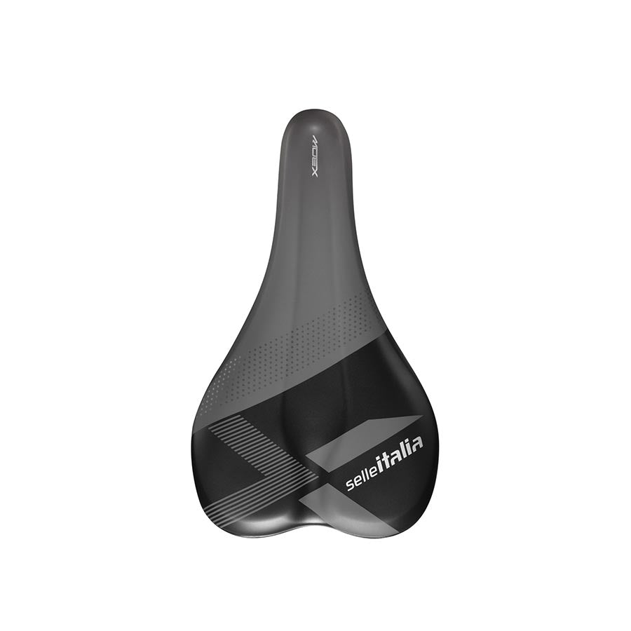 Black Selle Italia X-BOW mountain saddle, 155mm unisex design, lightweight 358g, suitable for mountain biking.