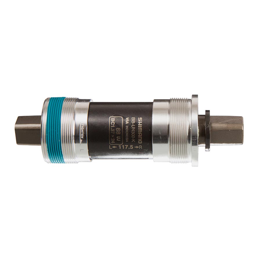 Shimano BB-UN300 square taper bottom bracket, silver, 68mm spindle length, for bicycle cranksets, Shimano bike components