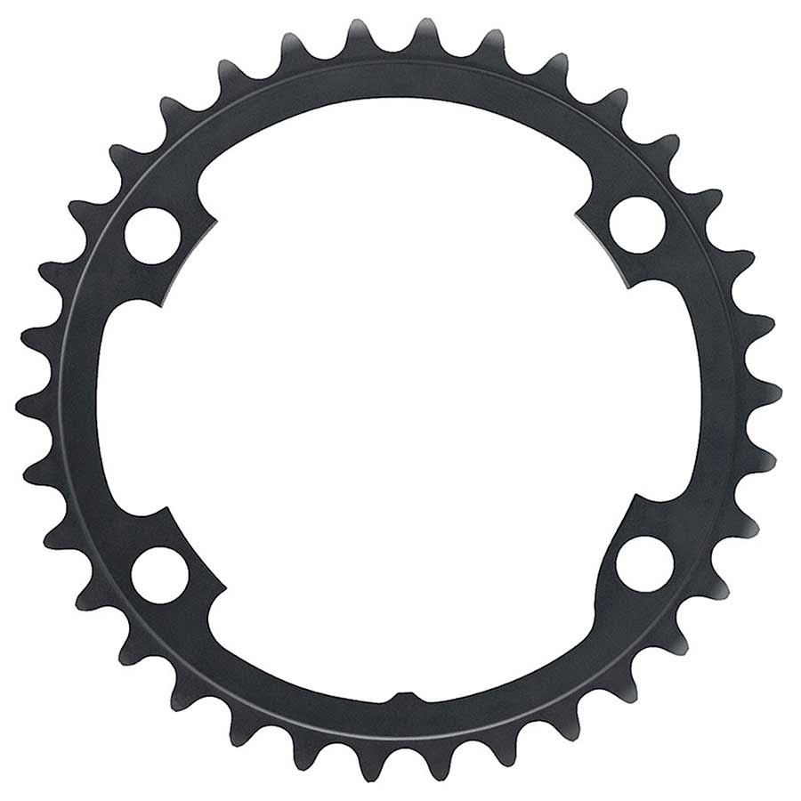 Shimano Ultegra FC-R8000 34-tooth chainrings set with 110 BCD aluminum inner rings for 11-speed road bike.