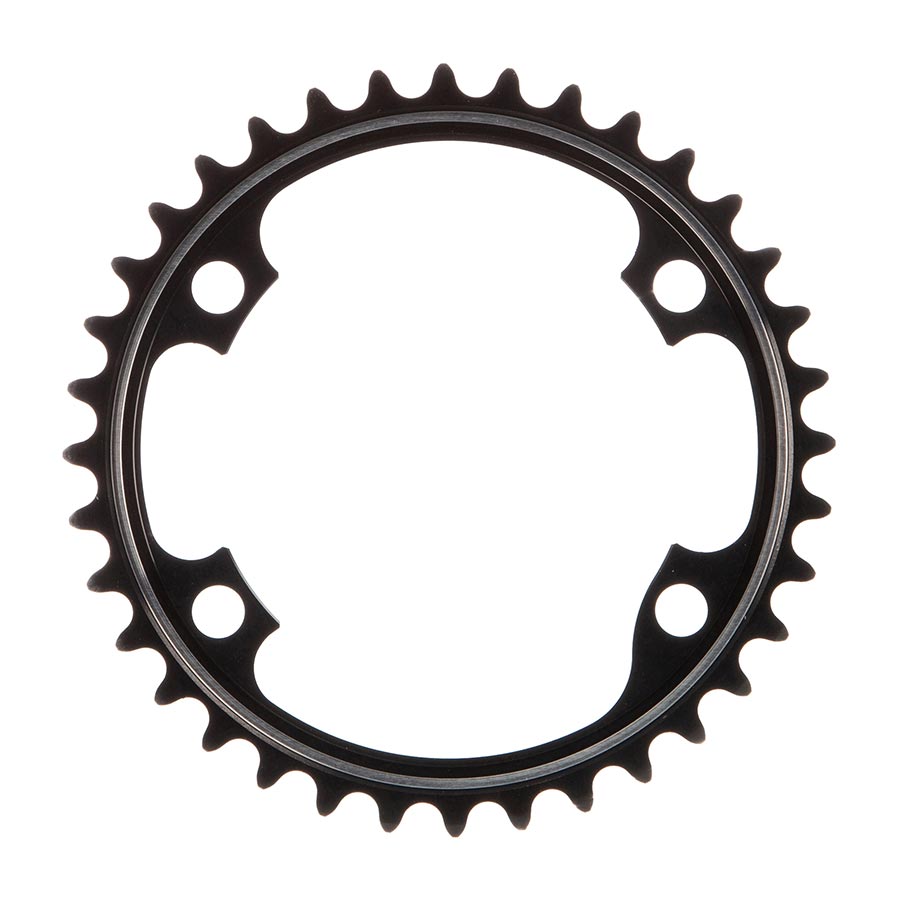 Shimano Dura Ace FC-R9100 53T chainring with 11-speed BCD 110mm, black aluminum road bike chainring.